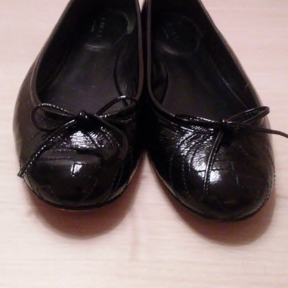 Gucci Microguccissima Patent Leather Ballet Flat with Bow size 35.5